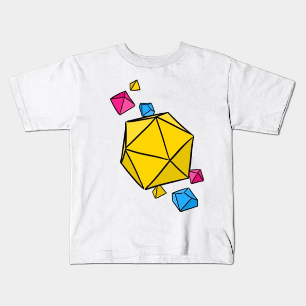 Pan Pride Colors Dice Kids T-Shirt by Blizardstar